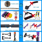 Brebebe Door Anchor Strap for Resistance Bands Exercises, Multi Point Anchor Gym Attachment for Home Fitness, Portable Door Band Resistance Workout Equipment, Easy to Install, Punch-Free, Nail-Free