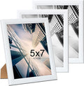 KTKDE 5x7 Picture Frame Set of 3,White Wooden frames, Vertical & Horizontal Wall Hanging for Wall or Tapletop Display,Studio Gallery Photo Frame for Photos, Posters & Art Prints