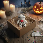 Voodoo Doll with 18 Pins, Handmade Creepy Horror Plush Ghost Doll for Stress Relief, Halloween Decoration, Funny Gag Gift for Friends & Coworkers for Adult