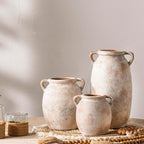 Ceramic Flower Vase 12 inch Farmhouse Rustic Vase Decorative Pottery Terracotta Tall Vases for Home Decor Table Mantle Fireplace Living Room Bathroom Wedding Centerpiece (Large-Terracota)