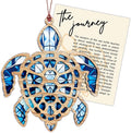 Sea Turtle Gifts for Women, Sea Turtle Christmas Ornaments Decoration, Suncatcher Ornament with Story Card, Beach Ornaments for Tree, Sea Lover Gift, Birthday Gift for Mom