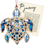 Sea Turtle Gifts for Women, Sea Turtle Christmas Ornaments Decoration, Suncatcher Ornament with Story Card, Beach Ornaments for Tree, Sea Lover Gift, Birthday Gift for Mom