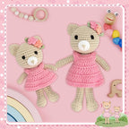 Big Sister Crochet Gift – Big Sister Little Sister Bear Dolls, Handmade Matching Stuffed Animals for Sibling Celebration, Older Sister Gift