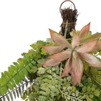 Northlight Fern and Succulents Artificial Spring Teardrop Swag - 28"