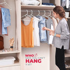 Neaties Super Heavy Duty Clothes Hangers 18 Pack – Made in the USA - 10lb Capacity, Thick Plastic Hangers for Pants, Coats, Jackets, Jeans and Adult Clothing – White & Pink