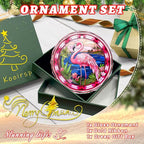 Flamingo Stained Glass Ornament - Christmas Tree Decoration, Flamingo Ornaments for Christmas