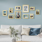 Vittanly Picture Frames Set of 10, Picture Frames Collage Wall Decor with Two 8x10, Four 5x7, and Four 4x6 Photo Frames, Gallery Wall Frame Set for Wall or Tabletop Display, Gold