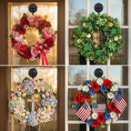 Strong Suction Cup Wreath Hanger for Front Glass Door - 20lb Hooks for Window & Bathroom - Damage-Free, Reusable Outdoor Christmas Wreath Holder for Holiday Decor, 2-Pack, Antique Gold