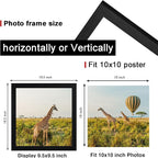 10 x10 Picture Frame Set of 5, Black Wooden Frame 10 x10 Square Wall Gallery Poster Photo frame with Durable Shatter Resistant Plexiglass for Wall Hanging best gift