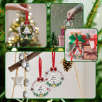 Christmas Wreath Ornaments for Trees Decorations, Mini Jingle Bell Hanging Charms Xmas Tree Decorative DIY Craft Hanging Ornaments for Christmas Decorations