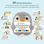 Crimmy Friendship Gift for Women, Sisters, Best Friend, Positive Crochet Doll with 30 Cute and Uplifting Messages, Funny Christmas, Birthday Gift Idea for Bestie, Coworkers, BFF