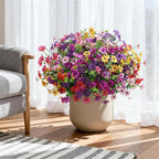 Ivydale Artificial Flowers for Outdoor 24 Bundles Fake Mums UV Resistant Silk Daisy Faux Plants for Outside Planter Home Porch Patio Window Box Decor, Purple