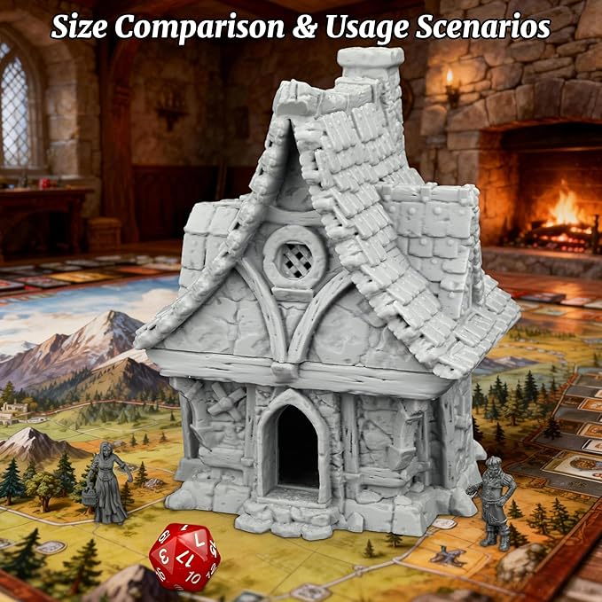 Medieval Blacksmith Shop TTRPG Buildings – 25mm Scale Unpainted RPG Terrain Set for Dungeons and Dragons, Scenario Pieces for Wargame & Role Playing – Medieval Village E AF1124E