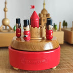 Natural Solid Wood Handcrafted Beech Wooden, Musical FigureTotoro/Carousel/Fairy/Ballerina Figurine,Rotating Hand Crank Mechanism Music Box,Musical Decorations (Nutcracker)