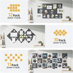 Large Cork Board for Wall 48" x 60" Black Bulletin Board with Safe Removable Adhesive Squares for Pictures Photos, Alternative CorkBoard Felt Pin Boards Tiles for Office Classroom Wall Decor - 20 Pack
