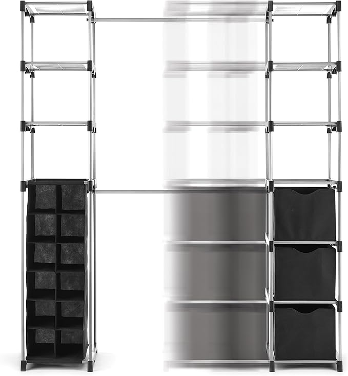 Whitmor Modern Industrial Freestanding Closet Organizer