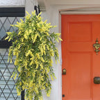 2 Pcs Artificial Lavender Teardrop Rattan, Spring Summer Front Door Hanging Floral Swags for Wall Basket Filler, Garden Home Easter Decoration-28.7in(Yellow)
