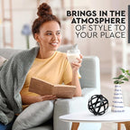 Everydecor Metal Decorative Sphere for Home Decor - Decorative Balls for Shelves, Centerpiece Bowls, Bookshelf - Decoration Orbs Accents for Living Room, Bedroom - Distressed Black Shelf Spheres