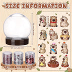12 Sets Capybara Clear Plastic Snow Globes Kit with Glow in the Dark Resin Capybara, Sequins Flakes, Glue Guns for DIY Snow Globes Craft Gifts for Birthday Party Favor