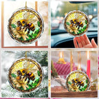 Stained Glass Bee Ornament - Christmas Tree Decoration, Gift Idea