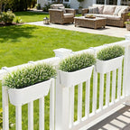 24 Pcs Artificial Faux Plants for Outdoor Spring Decoration, Fake Monkey Grass for Garden Porch Balcony Planters, Fake Greenery Shrubs UV Resistant No Fade Plants Bush for Pathway(White)