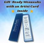 Tamara Baskin Art Glass Mediterranean Sea Mezuzah, Weatherproof Metal Case - Gift Box and Scroll Included - Handmade in the USA - Guaranteed for Life