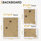 Vittanly Picture Frames set of 7, Picture Frames Collage Wall Decor for Wall or Tabletop Display, Multi Sizes with 1Pcs 11x14, 2Pcs 8x10 and 4Pcs 5x7 Photo Frames, Gallery Wall Frame Set in White