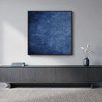 Large Framed Navy Blue Abstract Wall Art for Living Room, Modern Canvas Prints Paintings Artwork for Walls, Minimalist Blue Pictures for Hallway, Bedroom, Office Wall Decor -30x30 In