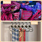 100 Pack Scarf Hanger, 5.5 Inch Plastic Scarf Organizer Space Saving for Closet, Black Multi-Functional Tie Belt Hanging Rack Holder Bulk for Multiple Scarves, Wardrobe Storage