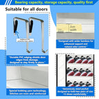 Over The Door Shoe Organizer, 70 Pounds Large Capacity, white shoe rack，20-30-Pair shoe organizer, Heavy Duty-Extra Deep Pockets ,Anti-Scratch Hooks & FSC-Certified Bamboo ,for Men’s Size 13 shoe