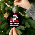 Jabihome Christmas Ornaments 2025, Exchange for Women, Men, Collectible Dated Year Ornaments for Tree, Unique Acrylic Suncatcher, Printed Stained Glass Effect Decor (Santa Black)
