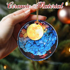 Christmas Ornaments, 2.8 Inch Ceramic Hanging Ornament, Christmas Tree Ornaments, Xmas Decorations, Holiday Decorations, Holiday Party Gifts, and Xmas Gift Ideas - Full Moon