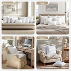 MIULEE Pillows Inserts, Pack of 4 12x12 Inch 100% Virgin Microfiber Filling Throw Pillows for Bed Couch Sofa