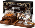 Father Day Gifts Wood Cigar Ashtray Cigarettes Ashtrays for Indoor Outdoor Patio Home Office Use Square Wooden Brown Cigar Ash Tray Father s Day Gift Ideas for Men with GIFT BOX (with drawer)
