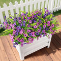 INQCMY Artificial Flowers for Outdoors Faux Plants Fake Flowers Spring Summer Decoration,12 Bundles Faux Silk Colorful Daisy Realistic UV Resistant for Outside Home Planter Window Porch Patio Yard
