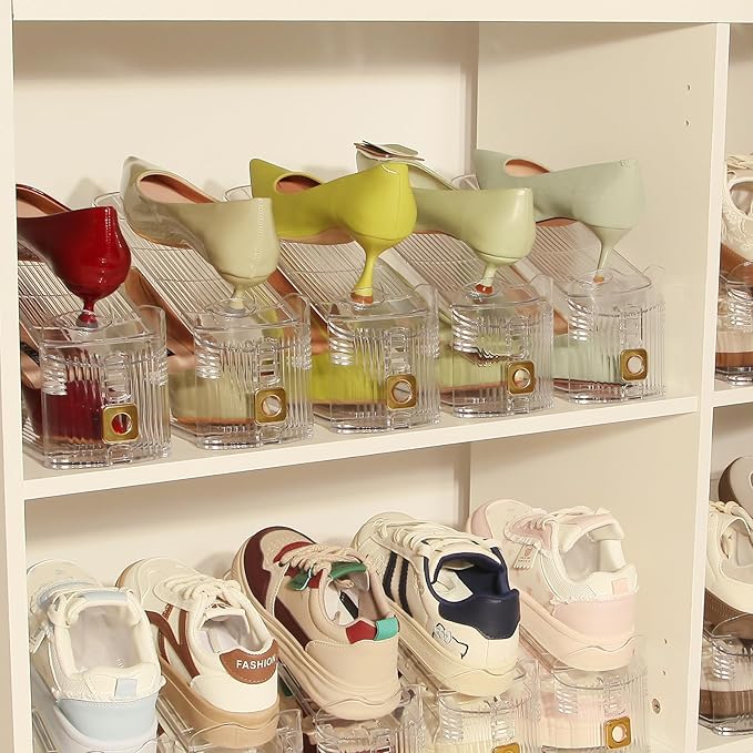 30 Pack Shoe Slots Organizer, Shoe Stackers Organizer for Closet Adjustable Shoe Holder Space Saver 50% Shoes Racks for Closet Organization
