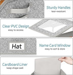 AOODA 2 PCS Stackable Hat Storage for Baseball Caps, Holds up to 24 Caps Hat Organizer for Closet, Sturdy Snapback Boxes for Men with Cardboard, Grey