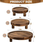 6PCS Wooden Risers for Display Wood Cake Stand for Party Round Food Risers for Buffet Wooden Holder Rustic Riser for Decor Tiered Tray Decor Home Kitchen (Rustic, 6 PCS (8”, 6”, 5”))