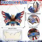 250 Anniversary 4th of July Decoration Door Wreath for Front Door Sign Patriotic Eagle Wall Signs 250 Years of Freedom 1776-2026,Independence Day Patriotic Day Wreath Memorial Day Hanging for Home