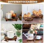 6PCS Wooden Risers for Display Wood Cake Stand for Party Round Food Risers for Buffet Wooden Holder Rustic Riser for Decor Tiered Tray Decor Home Kitchen (Rustic, 6 PCS (8”, 6”, 5”))