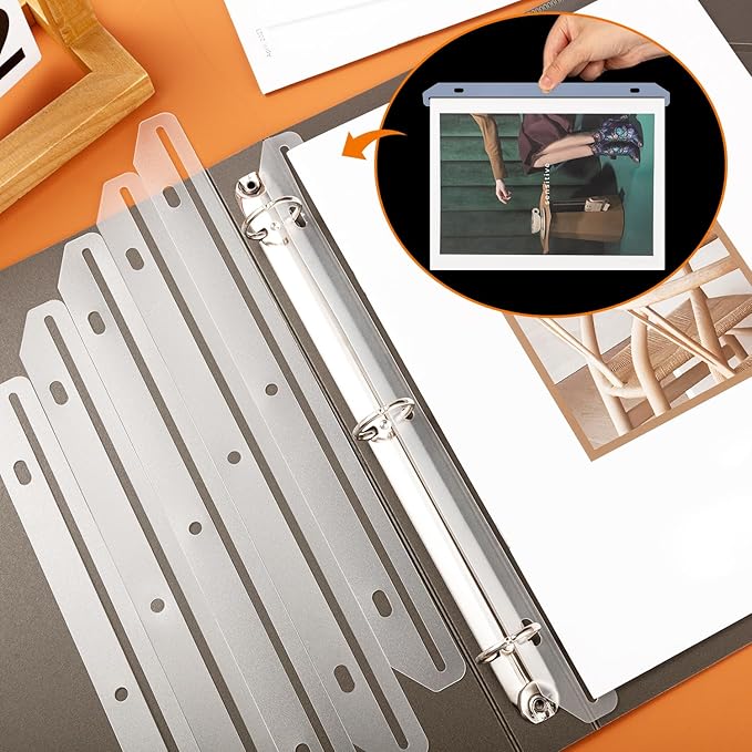 60 Pcs Magazine Holders 3 Hole Punched Plastic Binder Accessories 3 Ring Binder Magazine Collection Storage for Magazines File Book Organizer (Translucent White)