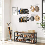 Viklluyr Hat Rack Baseball Cap Wall Organizer - Closet Hats Holder with 20 Hooks - Metal Caps Storage Wall Mounted Hat Hanger Set of 2 for Closet Door Bedroom Entryway Laundry(Grey)