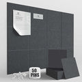 TSJOFFICE Large Cork Board for Wall - 48" x 36" Bulletin Board with 50 Pushpins for Office Decor, Pin Board 12 Pack Felt Wall Tiles with Safe Removable Adhesive Tabs, Corkboard for Home Office - Grey