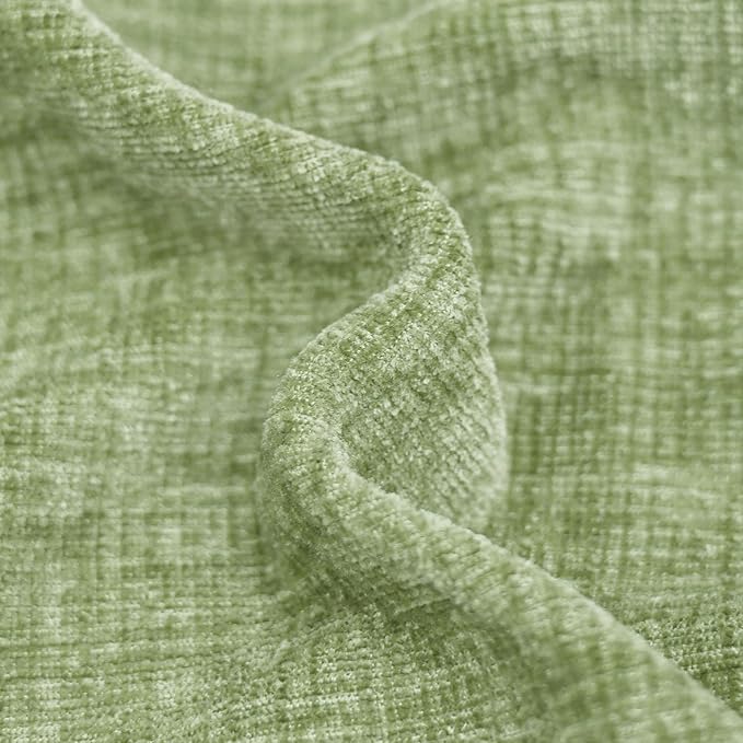 CaliTime Throw Pillow Covers Decorative 18 X 18 Inches Pack of 2 Cozy Chenille Cushion Cases for Couch Sofa Bed Living Room Home Sage Green