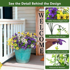 Artificial Flowers for Outdoor Faux Flower Spring Decoration, 12 Bundles Fake Plants Silk Daisy Bulk UV Resistant Realistic for Outside Porch Patio Balcony Planter Yard Garden Home Decor(Mixed 3)