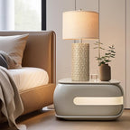 PARTPHONER 23" Modern Ceramic Table Lamp Set of 2, Table Lamps for Living Room, Rustic Farmhouse Bedside Lamps Nightstand lamp for Bedroom, Desk Lamp for End Table Home Decor Beige