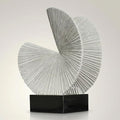 Minimalist Gray Sculpture Home Decor, Nature Inspired Decorative Statue with Black Base - Contemporary Desk Art Decor for Tabletop, Living Room, Shelf, Office - Unique Housewarming Gift