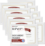 NEXCOVER Diploma Frame White 10 Pack, 8.5 x 11 Certificate Frame with HD Plexiglass, 8.5 by 11 Picture Frames for Documents, Photos, Posters, Artworks, Horizontal and Vertical Wall Display
