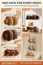 Cowboy Hat Rack for Wall Cowboy Hats Hook with 12 Clips Metal Cowboy Hat Hanger for Bucket Baseball Caps Sunhat Winter Beanies Fedora Hat Organizer Hat Holder on Wall Women Men Closet Black 2 Pcs