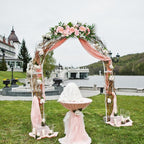 Artificial Peony Flower Swag, 29.6in Faux Eucalyptus Leaves Corner Rose Floral Swags, Artificial Mirror Flower Chair Back Flower Swags for Sheer Drapes, Wedding Chair, Arbor, Wedding(Pink)